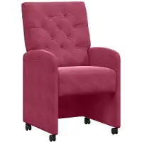 vidaXL Eetkamerstoelen met wielen 2 st Fluweel Wijnrood