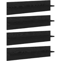 vidaXL Wandplanken Muurmontage 4 pcs Zwart Eiken 80 x 11,5 x 18 cm