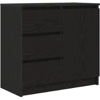 vidaXL Dressoir met lade 71x35x65 cm spaanplaat zwart eikenkleurig