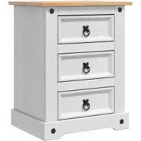 vidaXL Nachtkastje Corona Wit 53 x 39 x 66 cm Massief grenenhout