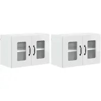 vidaXL Vaatwasserpaneel Kalmar 2 pcs Hoogglans wit Bewerkt hout