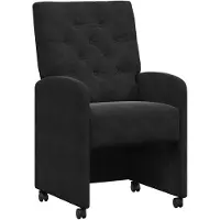 vidaXL Eetkamerstoelen met wielen 2 st Fluweel Zwart 58 x 67 x 97 cm