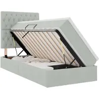 vidaXL Opslag bed met matras met opslag Lichtgrijs 90 x 200 cm Fluweel