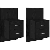 vidaXL Wandkastje voor Bed 2 st Zwart Eiken 48,5 x 32,5 x 80 cm