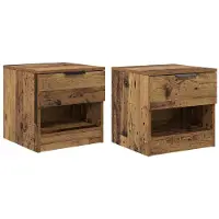 vidaXL Bedkast 2 st Oudhout 40 x 39 x 40cm Bewerkt hout