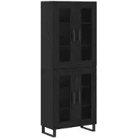 vidaXL Highboard 2 st Zwart Eiken 69,5 x 34 x 180 cm Bewerkt hout