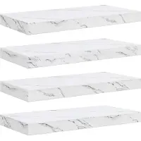 vidaXL Wandplank 4 st Wit Marmer 50 x 23,5 x 3,8 cm Bewerkt hout