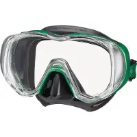 Tusa Freedom Tri-Quest – Panoramische duikbril & snorkelmasker met extra breed zichtveld – CrystalView glas – Zwart/Groen - M3001QB EG