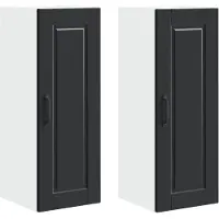 vidaXL Wandkast PORTO 2 st Zwart Bewerkt hout