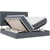 vidaXL Opbergbed met hoofdeinde Donkergrijs 200 x 200 cm Fluweel