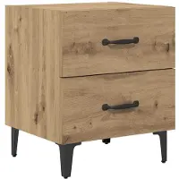 vidaXL Bedkast Artisan Eiken 40 x 35 x 47,5 cm Bewerkt hout