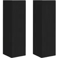 vidaXL TV-wandmeubel, 2 stuks, zwart, houtvezel