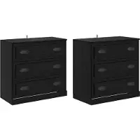 vidaXL Dressoirs 2 st Zwart Eiken 70 x 35,5 x 67,5 cm Bewerkt hout
