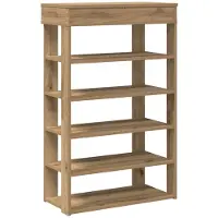 vidaXL Schoenenrek 60x30x98 cm bewerkt hout artisanaal eikenkleur