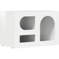 vidaXL TV Kast ELST 60 x 35 x 40 cm Hoogglans wit Bewerkt hout