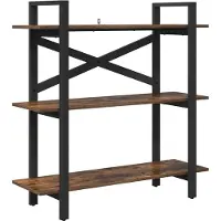 vidaXL Boekenplank 3-laags 100 x 33.5 x 64 cm Bewerkt hout Rook Eiken