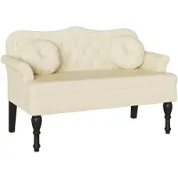 vidaXL Chesterfield Bank Crème 120,5 x 65 x 75 cm Kunstleer