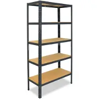 Shelfplaza HOME metalen stellingkast - 180x80x60 cm - antraciet - 5 planken