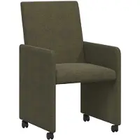 vidaXL Eetkamerstoelen met wielen 2 st Faux suede leer Legergroen