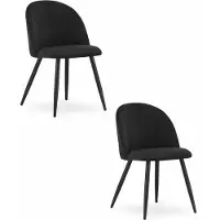 Leobert Chaise - - Bello - Fluweel, zwart/Zwarte poten - Set van 2