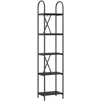 vidaXL Boekenplank 5-laags 40 x 30 x 183 cm Bewerkt hout Zwart Eiken