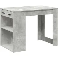 vidaXL Bureau met lade en plank 102x62x77,5 cm bewerkt hout betongrijs