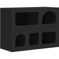 vidaXL Dressoir ELST Zwart 80.5 x 35 x 59 cm Bewerkt hout