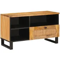 vidaXL TV Kast met lade Bruin 80 x 33 x 46 cm Massief Mango Hout