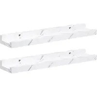 vidaXL Wandplank 2 st Wit Marmer 40 x 9 x 3 cm Bewerkt hout