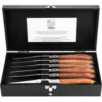 Laguiole Steakmes Luxury Line Pakka Rose (6-Delig)