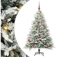 vidaXL Kunstmatige Voorverlichte Kerstboom met Ballenset Groen 150 cm