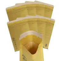 Gerimport bubbel / luchtkussen enveloppen - bruin - 15 x 21 cm - 50x stuks - Bubbeltjes enveloppen