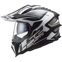 LS2 Helmets MX701 Explorer Alter Matt Zwart Wit ECE 22.06 Adventure Helm Maat S