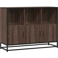 vidaXL Dressoir 100x35x76 cm bewerkt hout bruin eikenkleur