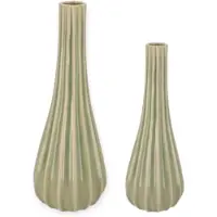 Daan Kromhout - Vaas - Bloemenvaas - Set van 2 - Bottle - Keramiek - Groen - 28 en 36cm