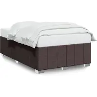 vidaXL Bedframe zonder matras 120x200 cm stof donkerbruin