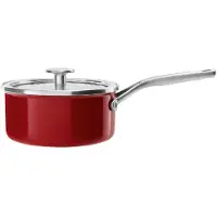 KitchenAid Steel Core Enamel steelpan 16cm 1,3L - Keizerrood - inductie - PFAS-vrij