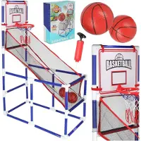 Northio Draagbare basketbalspel voor kinderen, met 2 ballen en een pomp
