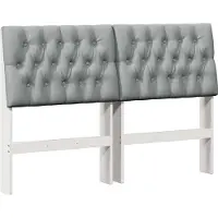 vidaXL Gestoffeerd hoofdbord Lichtgrijs 160 cm Massief grenenhout