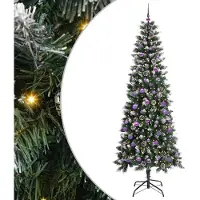vidaXL Kunstkerstboom Groen 240 cm PVC en Plastic en Staal