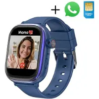 WISEQ Smartwatch Kids Blauw – GPS Horloge Kind – Horloge Kind jongens – Smartwatch Kinderen Met Simkaart – Kinder Smartwatch met Stappenteller, GPS en WIFI