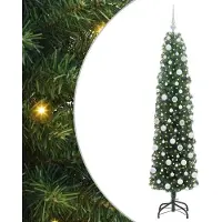 vidaXL Kunstkerstboom Groen 180 cm PVC en Staal en Kunststof