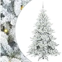 vidaXL Kunstmatige Hinged Kerstboom Wit 180 cm PVC en Staal