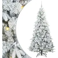 vidaXL Kunstmatige Hinged Kerstboom met 300 LED Wit 210 cm PE en PVC