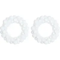 vidaXL Kerstbal Kransen 2 st Wit 33 x 33 x 7 cm Polystyreen LED's
