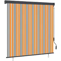 vidaXL Rolgordijn Geel en Blauw 180 x 250 cm Stof en Aluminium