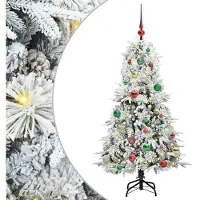 vidaXL Kunstmatige Hinged Kerstboom met 150 LED Wit 150 cm PE en PVC