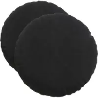 vidaXL Zitkussens 2 st Fluweel Zwart Ø50 x 19 cm