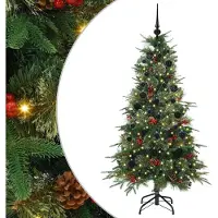 vidaXL Kunstmatige Hinged Kerstboom met 150 LED Groen 150 cm PE en PVC