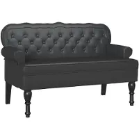 vidaXL Chesterfield Bank Zwart 119,5 x 64,5 x 75 cm Kunstleer